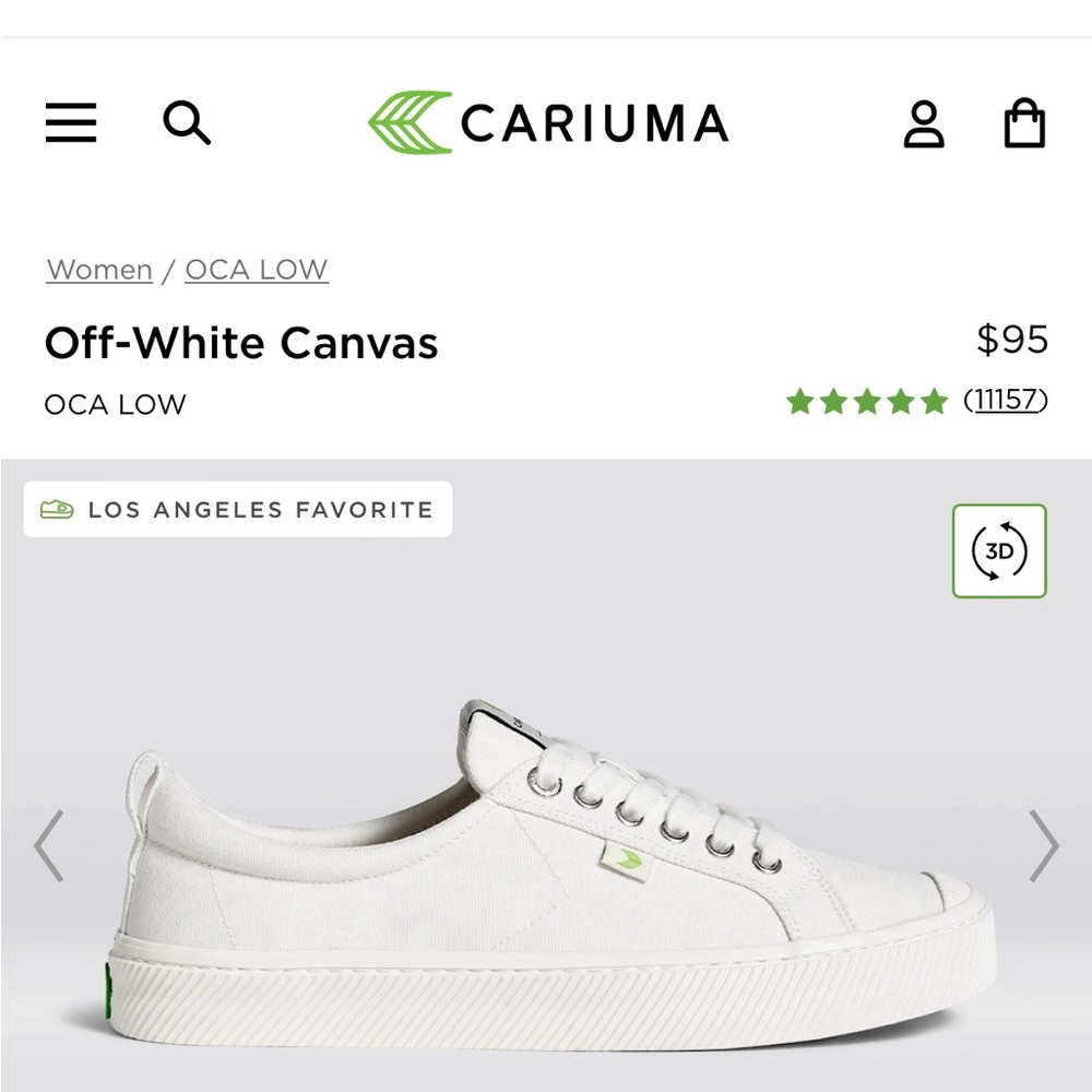 Cariuma shoes Oca Low WORN ONCE. Off white canvas